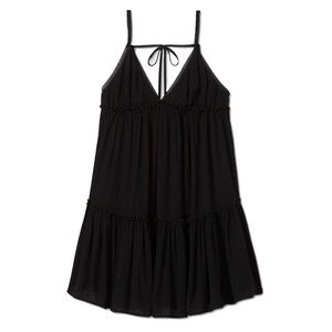 Wild fable black tiered swing dress